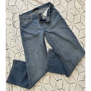 100% Cotton Y2K Comfortable Women's Jeans Light Wash Denim Size 6 Thick Stitch